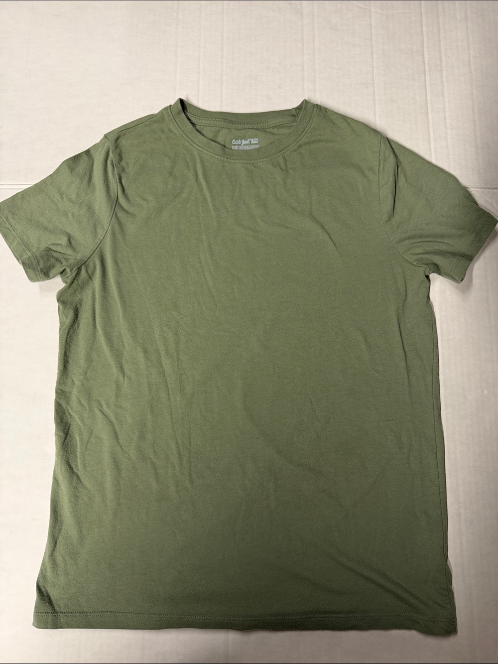 Cat & Jack Classic Olive Crew Neck T‑Shirt - kids husky size xl (14)